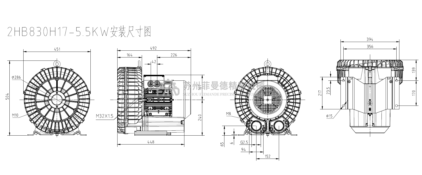 2HB830H17贝加莱5.5kw大风量高压风机 2HB830H17贝加莱5.5kw大风量高压风机